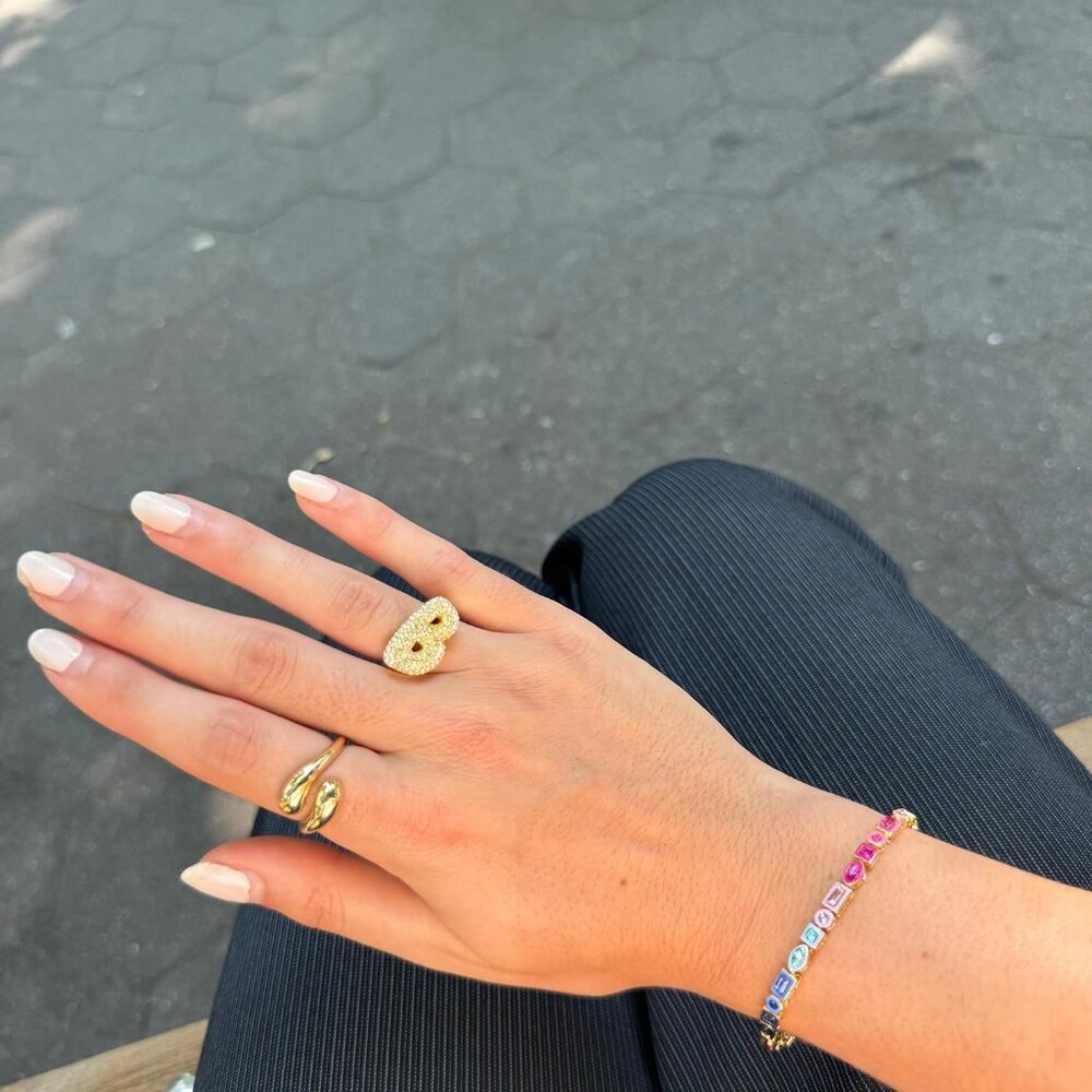 Versatile Size 9 Bridget Ring - Modern Teardrop D… - image 5